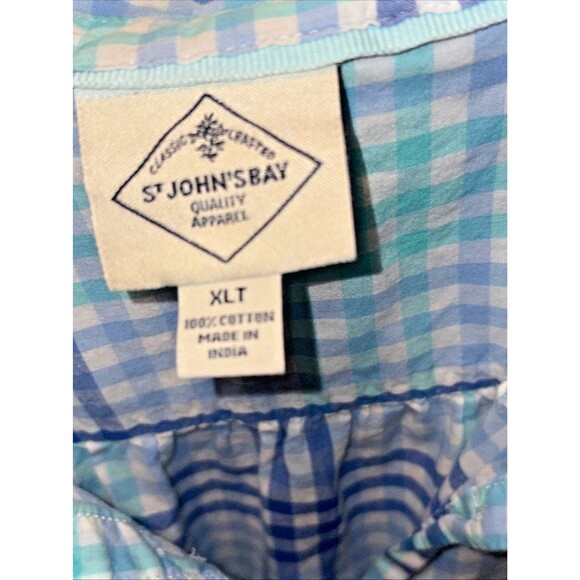 Womens Button-Down Shirt Light Blue & Green Size XL Tall - Picture 9 of 9